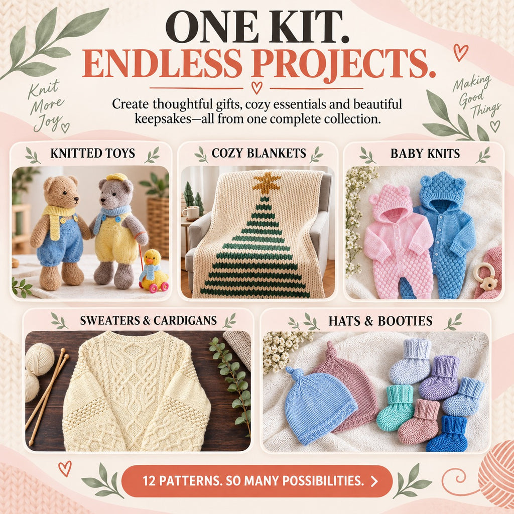 12 Beautiful Creations. One Unforgettable Knitting Journey.